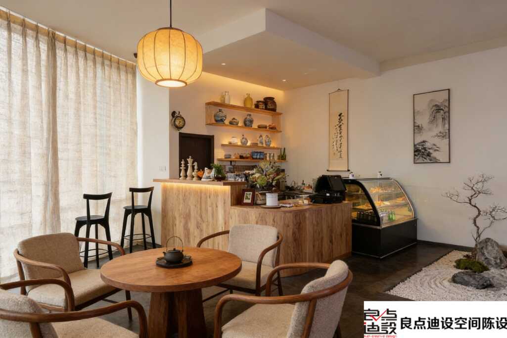 温柔感封神！这间中式咖啡馆的装修软装设计，把东方留白美学照进现实。